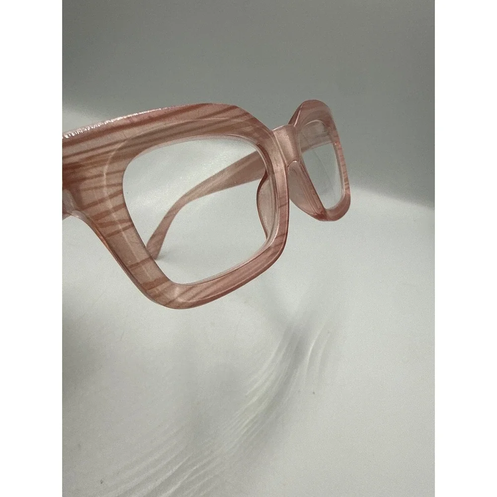 Nicole Miller NM2288 Striated Milky Blush Square Eyeglasses Frames Pink +1.50